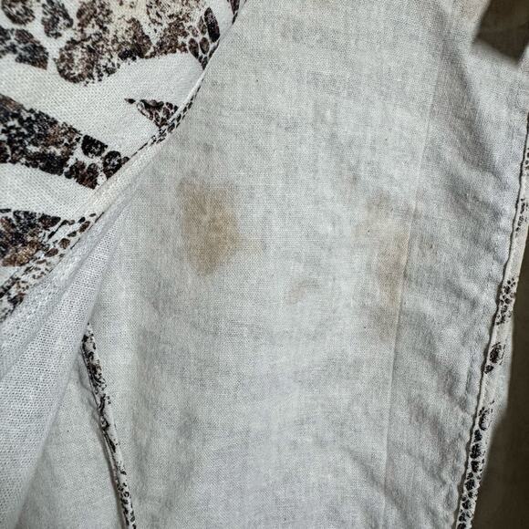 Chico’s Blazer Jacket Women 2 L Cheetah Print Linen Metallic Brown, Cream, Gold - Picture 7 of 9